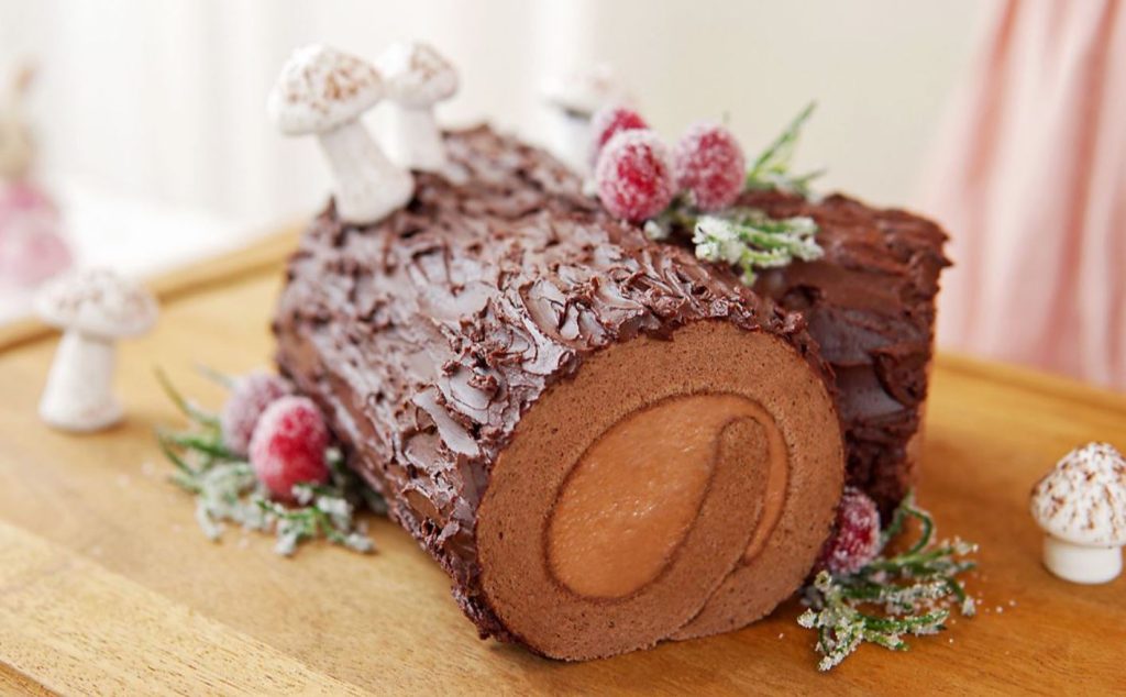 Christmas Chocolate Log Cake