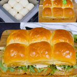 Stuffed buns with pork cutlets