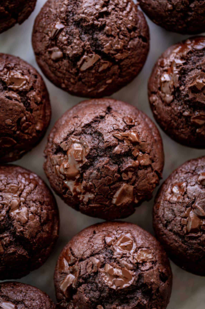 DOUBLE CHOCOLATE CHUNK MUFFINS