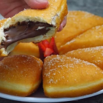 Delicious Donut With Chocolate Filling