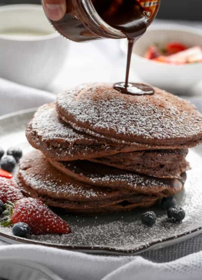 DOUBLE CHOCOLATE BROWNIE PANCAKES