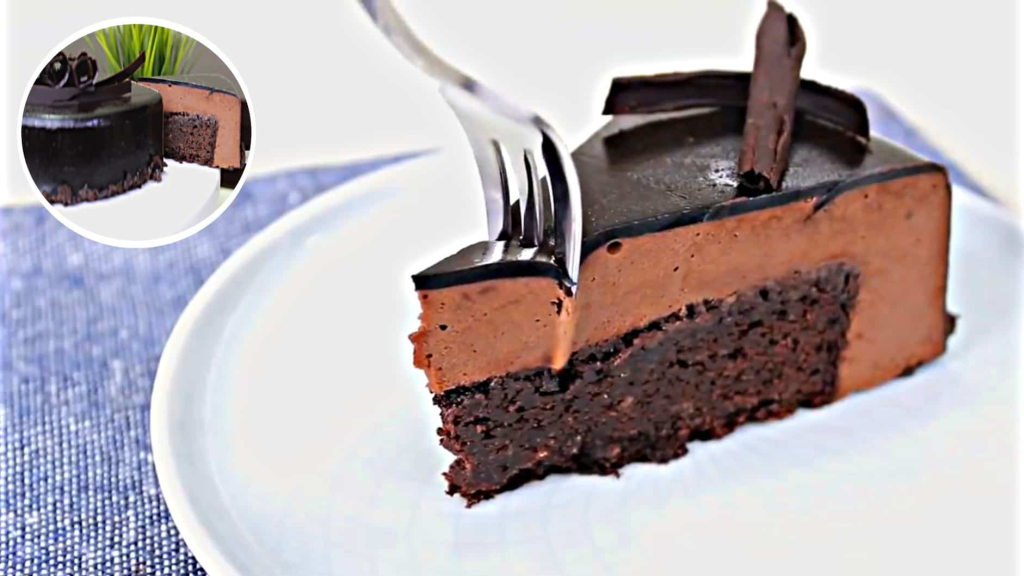 Mirror Glaze Brownie Mousse Cake