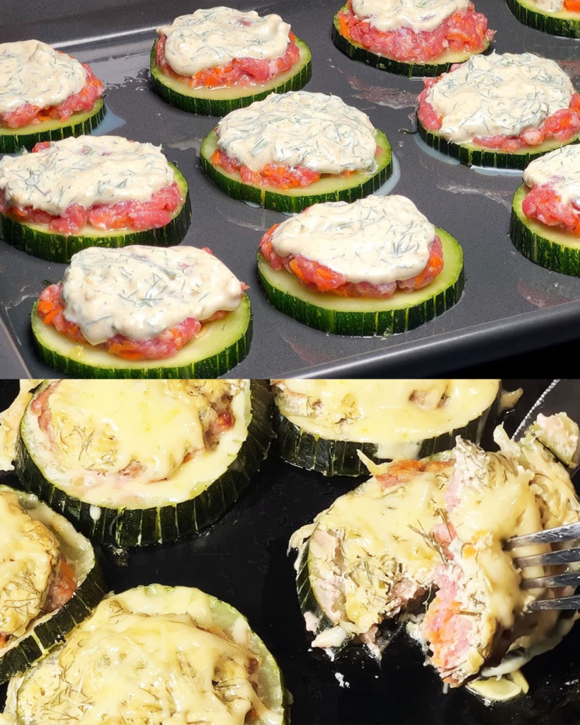 Zucchini Mini Pizzas with Minced Meat Topping